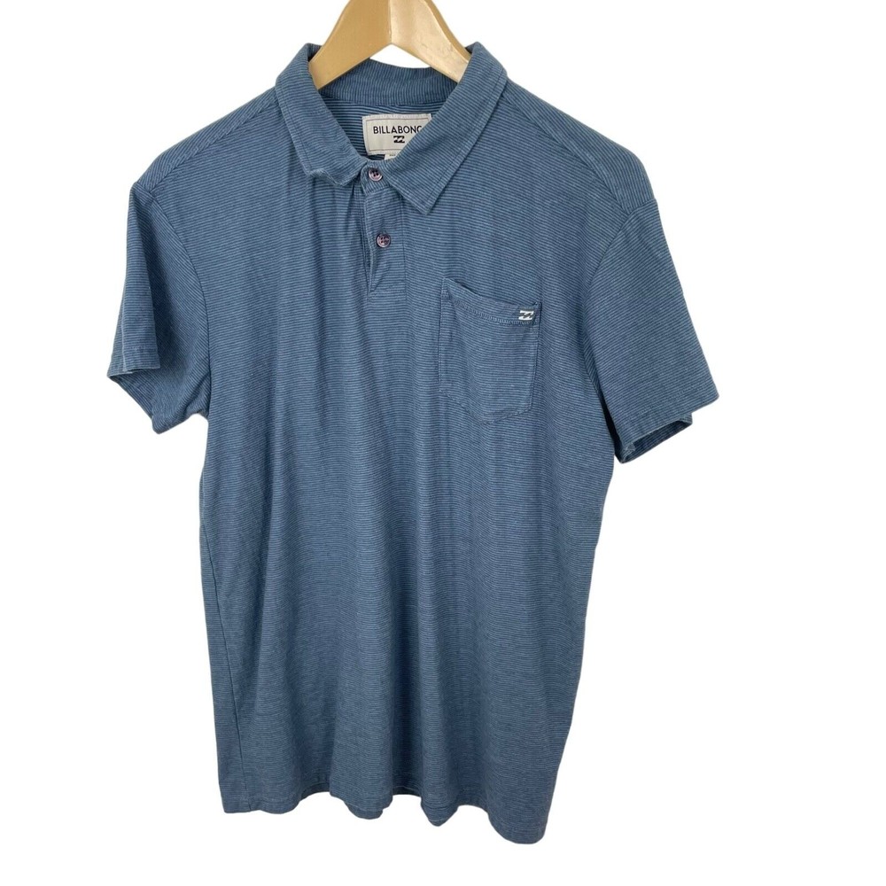 Billabong Mens Polo Shirt Blue Small 100% Cotton